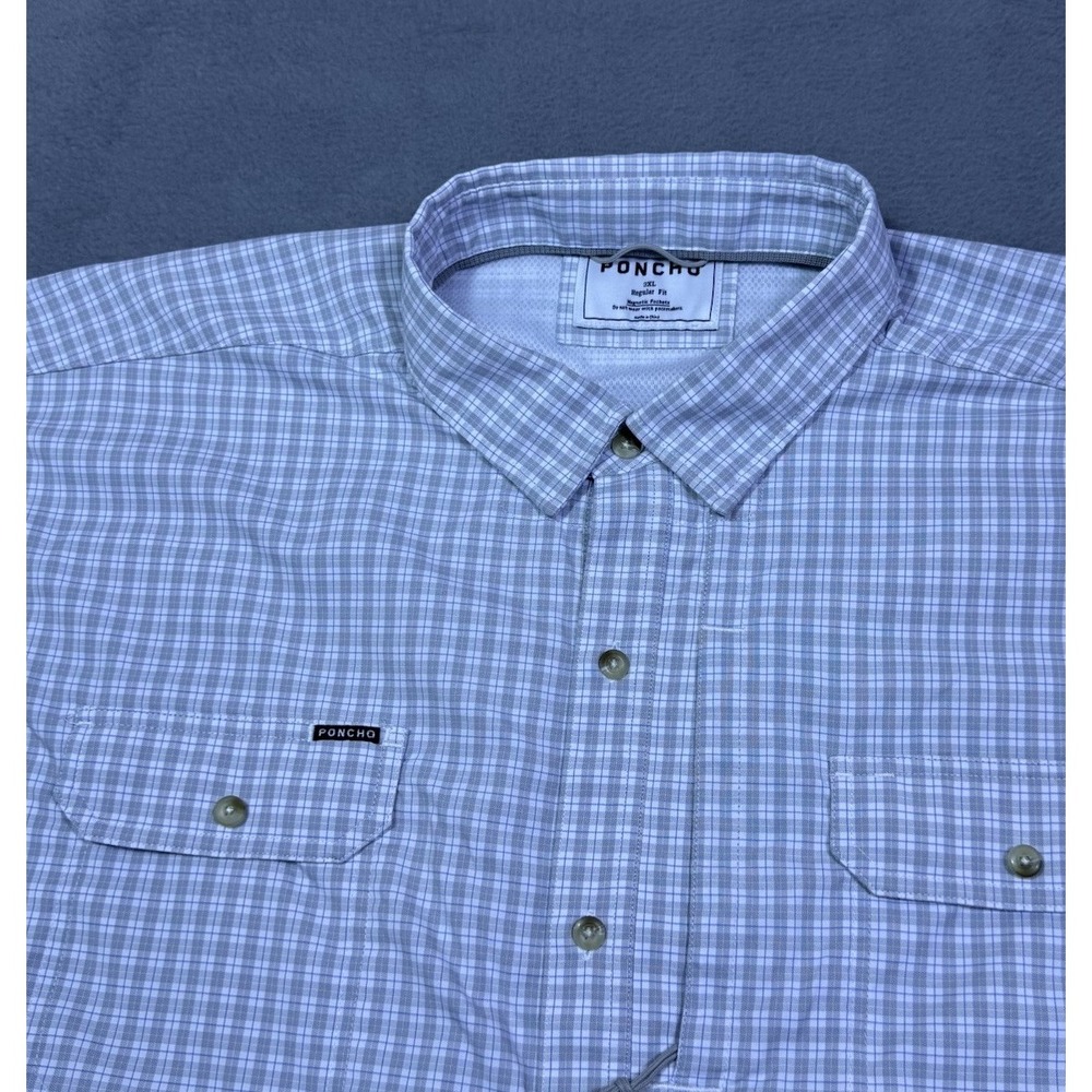Poncho Shirt Mens 3XL Regular Fit Magnetic Pockets Short Sleeve Normcore Modern